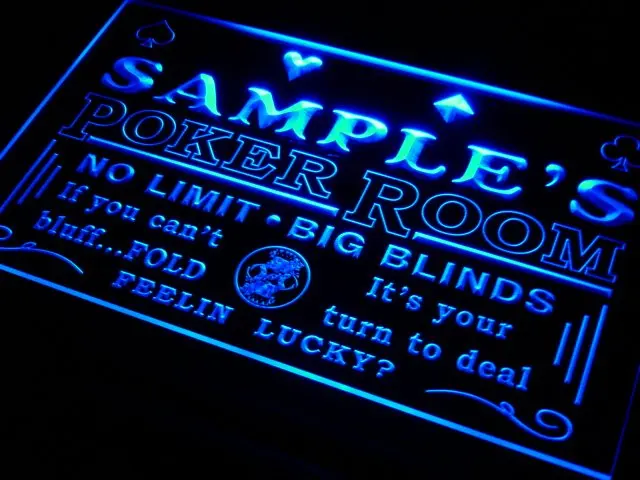 pd-tm Name Personalized Custom Poker Casino Room Beer Bar Neon Light Signs with On/Off Switch 7 Colors 4 Sizes