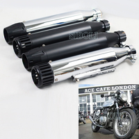 Chrome Motorcycle Antiqued Vintage Retro Muffler Exhaust Pipe for Cafe Racer Bobber Chopper Exhaust Racing Pipe