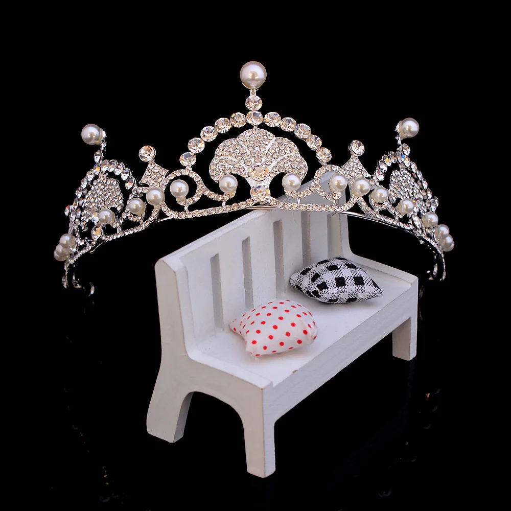 Kate& William Royal Rhinestone Crystal Wedding Hair Crown Tiara Hair Jewelry Crown Wedding Pearl Hair Accessories Bride Hairband
