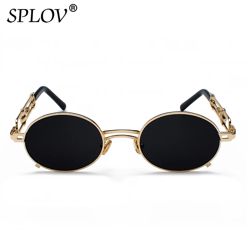 SPLOV Retro Round Streampunk Sunglasses Men Women Brand Designer Metal Sun Glasses Personality Small Circle Eyewear Oculos