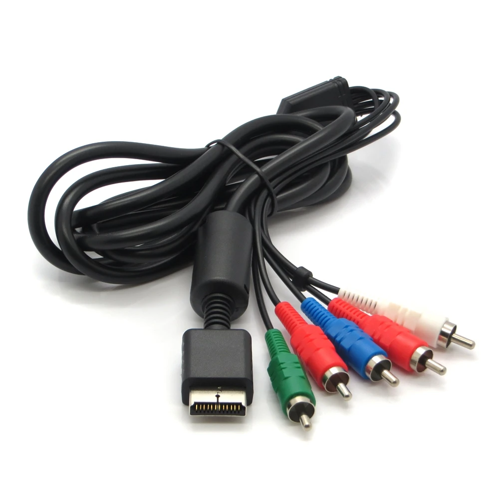 100pcs/lot 1.8M Video Color Component Cable Connection Cable Cord for Playstation PS2 PS3