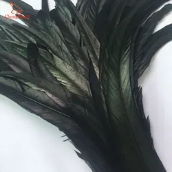 ChengBright Wholesale New 50PCS 30-35CM Black Rooster tail Feathers For Decoration Craft Feather Christma Diy Pheasant Feather