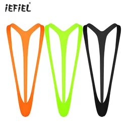 IEFiEL-Maillot de bain sexy pour hommes, style mankini, body imbibé, lingerie tanga, extensible, décolleté en v profond, pour la plage