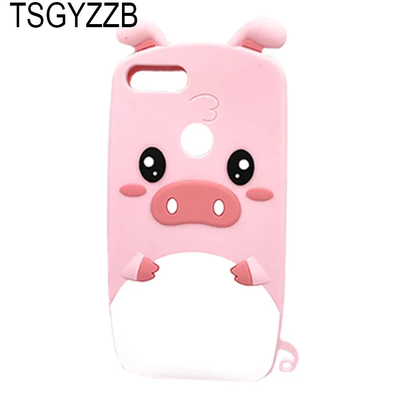 

3D Cartoon Pink Phone Case For Huawei P Smart Funda Cute Piglet Ears Silicon Soft Back Cover For Huawei PSmart 2018 FIG-LX1 Case