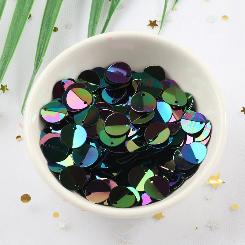 240Pc (10g) folded sequins 10mm PVC oval loose sequin pad diameter sequin sewing process women\'s headwear clothing accessories