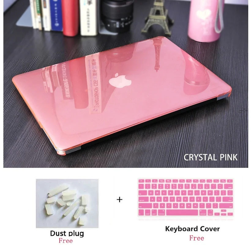 

Crystal Laptop Case Keyboard Cover+Dust Pulg For Apple Macbook Pro Retina Touch Bar & ID Air 11 12 13 15 15.4 inch Hard Shell