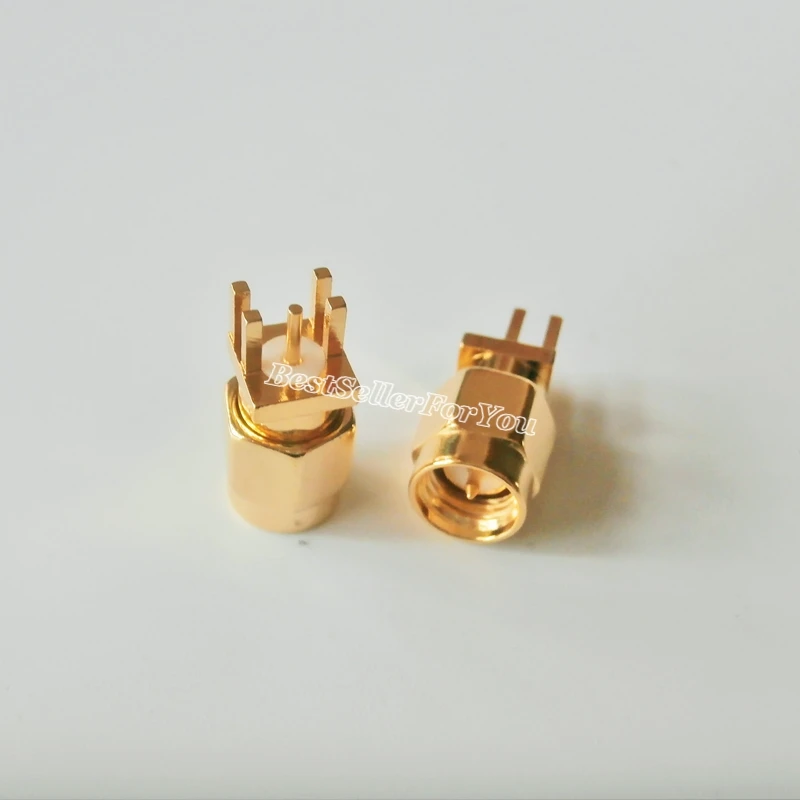 10Pcs Connector Sma Stekker Soldeer Rand 1.6Mm Pcb Clip Mount Rechte 5.08Mm