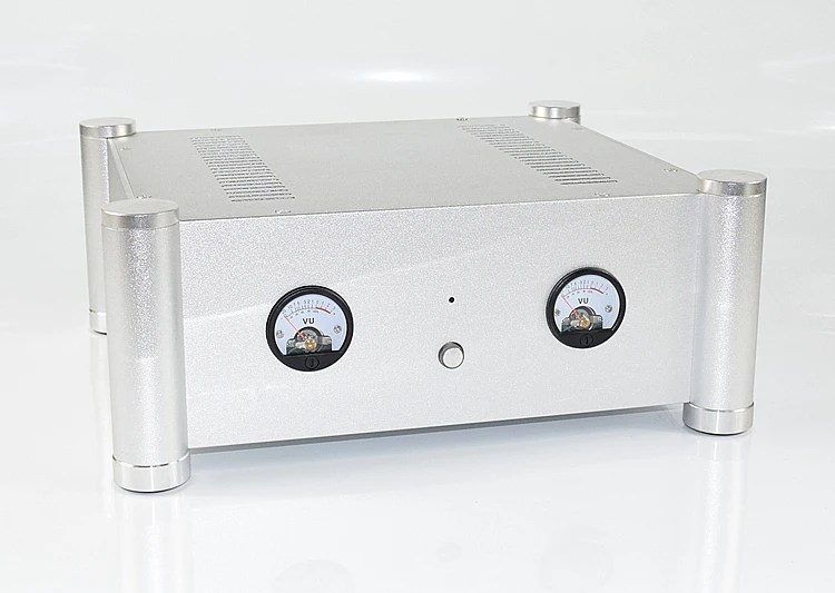 VU Meter Silver All aluminum amplifier chassis / Tube / Pre-amplifier chassis / AMP Enclosure / case / DIY box (355*145*315mm)