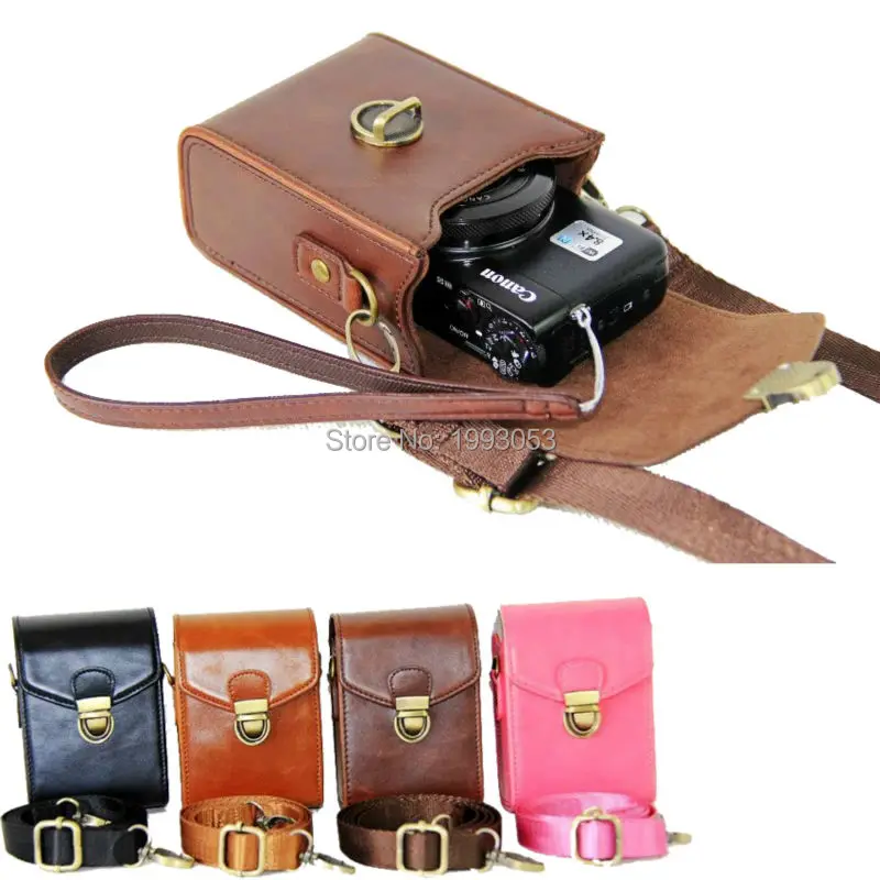 Máy Ảnh phổ Bag Video Trường Hợp PU Da Túi Đựng Bảo Vệ Cho Canon Sony Nikon Samsung cho Casio FUJI Fujifilm Leica Panasonic