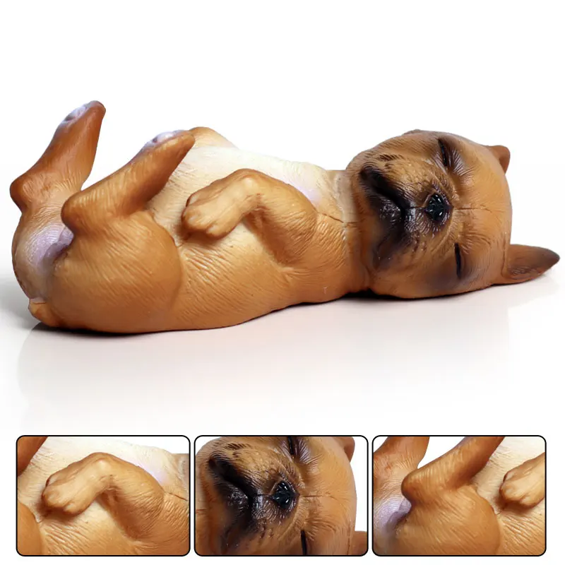 Oenux Schöne französische Bulldogge, Tiere, süßer Welpe, Schlaf, fauler Hund, Actionfiguren, Modellfigur, PVC, Heimdekoration, Bildungsspielzeug – Detail 9