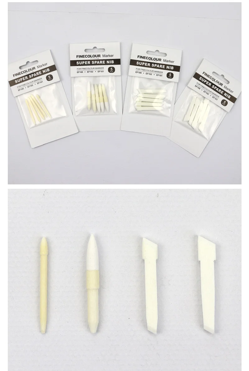 Finecolour Ersatz EF100/EF101/EF102 Generation Art Marker Head Austauschbare große schräge Spitze/kleine runde Spitze für Markierungsstift – Detail 15