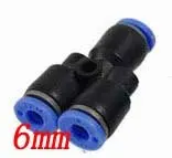 Free Shipping 100PCS/LOT 6mm Y Type Push In Connector Spliter Pneumatic Fittings