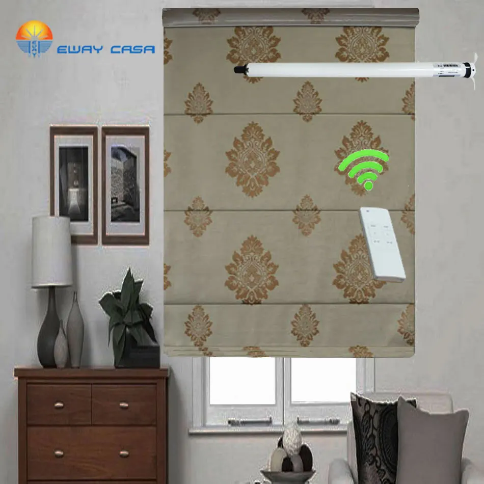 EWAY CASA Motorized Roman Blinds Tuya Blind Motor Electric Roller Blinds Blackout Roman Curtains Smart Curtain Motor MRC_RM_30T