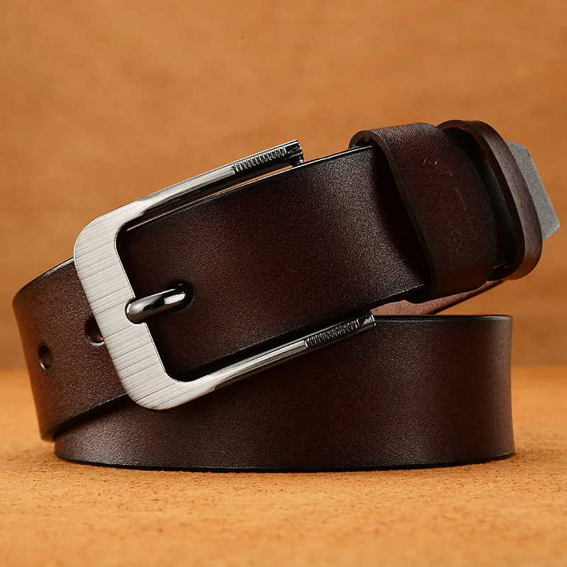 Men Belt Microfiber Leather Luxury Strap Male Belts for Men New Fashion with Designer Vintage Pin Buckle High Quality KZR002