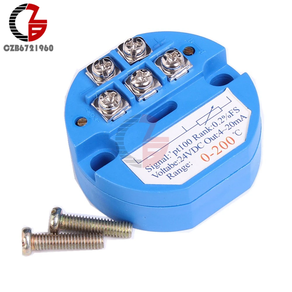 0-200 Celsius RTD PT100 SBW Temperature Sensor Meter Temperature Transmitter Isolated Detector Module 0~200 Degree 4-20MA