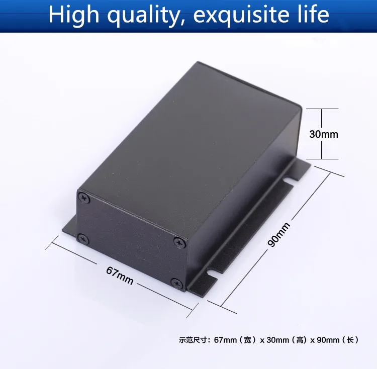 Алюминиевый корпус мини-усилителя/экранирующая коробка/Преобразователи мощности/чехол для инструментов/корпус усилителя/Чехол/коробка "сделай сам", Чехол 67x30x90 мм