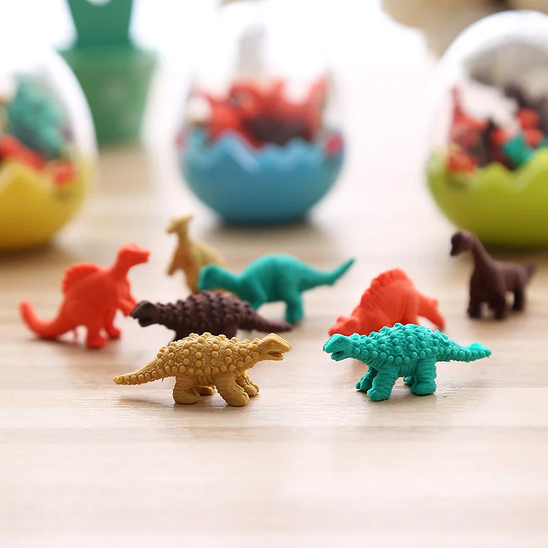 10 pcs/lot Dinosaur modelling  dinosaur egg shape eraser Creative cartoon cute shape eraser students stationery school supplies