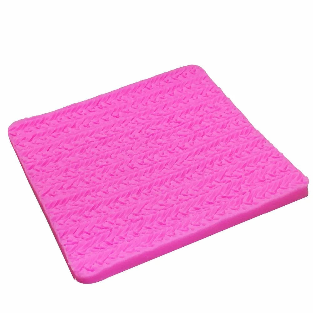 DIY Silicone Mold Needle Knitting wool texture lace Fondant Cake Decorating tools Polymer Clay Resin Candy T1117