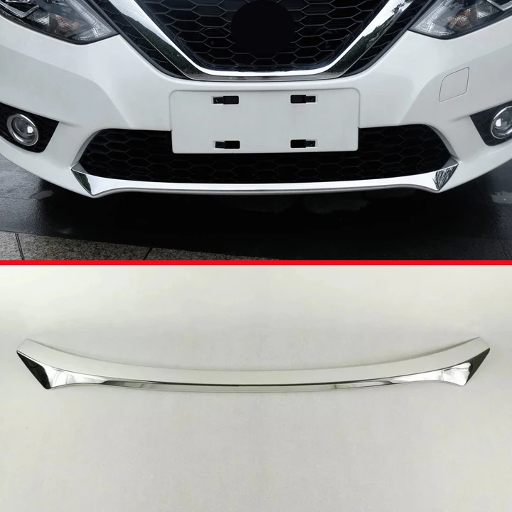 ABS Chrome Front Bumper Cover Trim For Nissan Sentra 2016 2017 Car Accessories Stickers