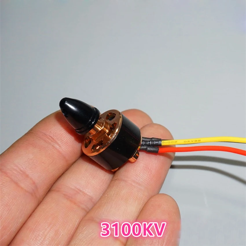 1PC silnik bezszczotkowy z wirnikiem zewnętrznym DIY micro 1306 model samolotu silnik bezszczotkowy 3100KV średnica wału wynosi 5mm