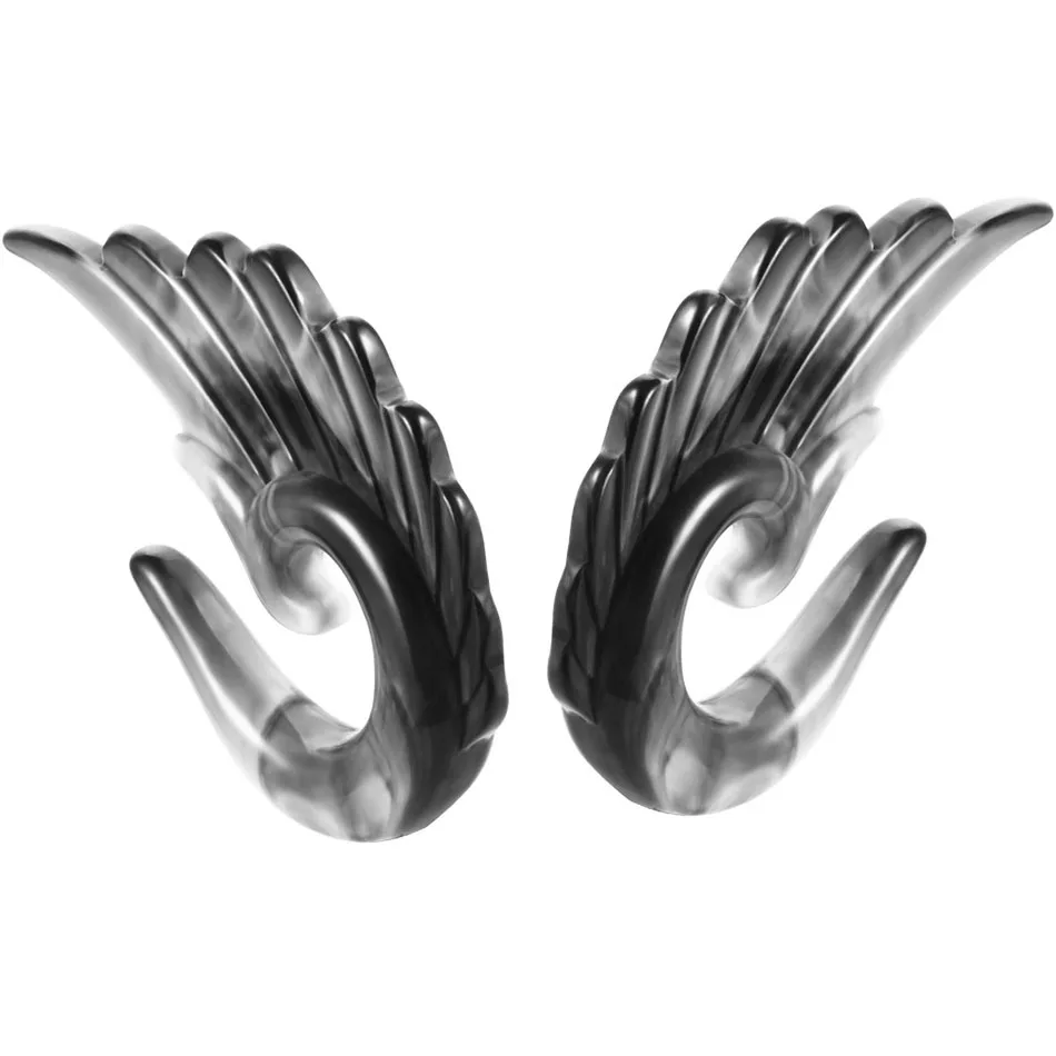 Expander Piercing Oreja Mujer Jewelry Acrylic Angel Wing Ear Gauges Spiral Ear Plugs and Flesh Tunnels Piercing Stretchers