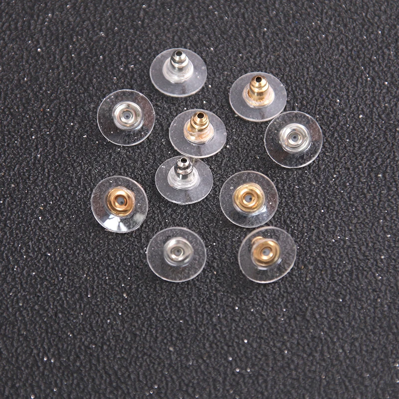 50pcs 6*10mm 2 Color Earring Back Plug Cap Nail Accessories Anti-allergic Anti-inflammatory DIY Jewelry Accessories