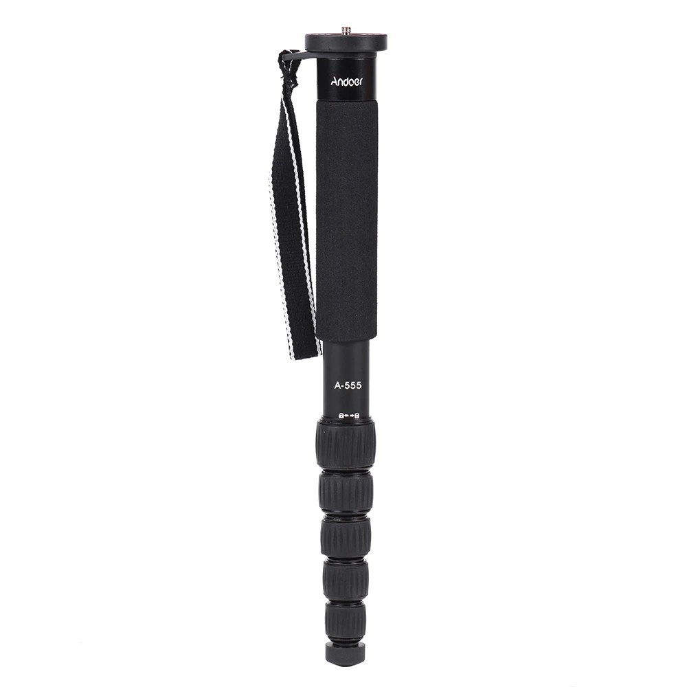 Andoer A-555 Aluminum Alloy Camera Monopod tripod Portable 6-Section Photography Unipod Stick for Nikon Canon Sony Pentax Camera