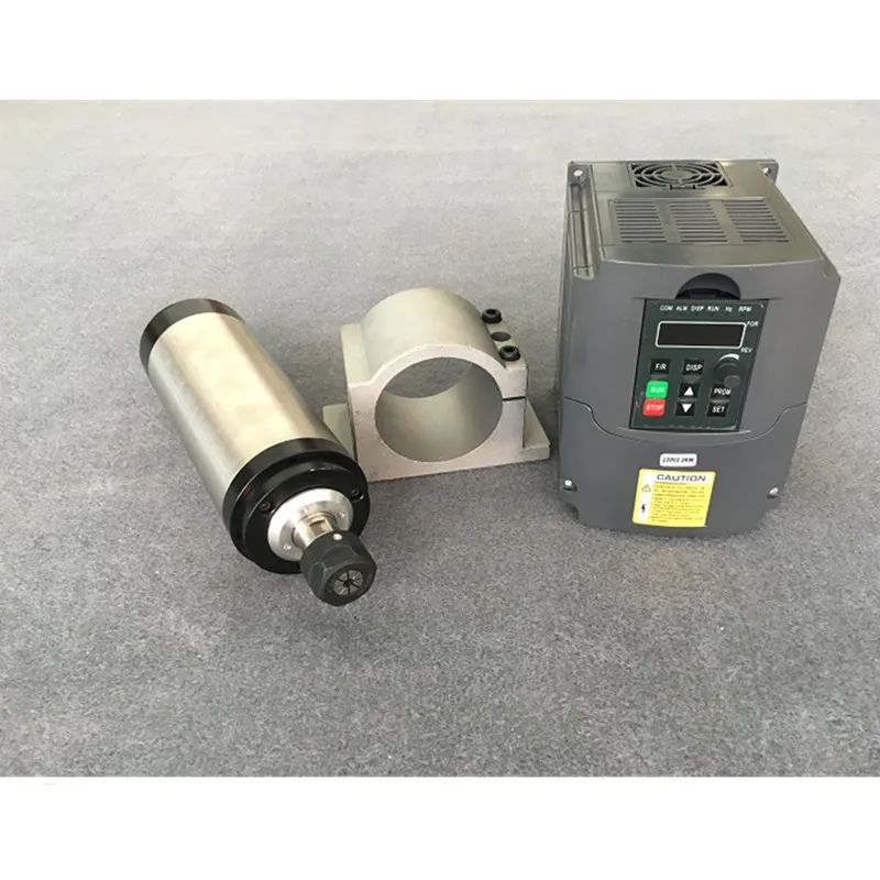 

CNC Spindle Motor 1.5KW Air Cooled Spindle Motor + 220V/1.5KW Inverter + 65mm Clamp+ 1set ER11 Collet For Milling Machine