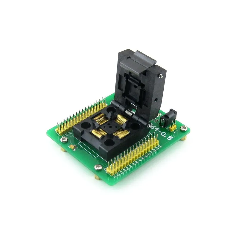 

STM8-QFP64-0.5 # STM8 Programming Adapter IC Test Socket for LQFP64 Package 0.5mm Pitch with SWIM Port = STM8-QFP64-0.5