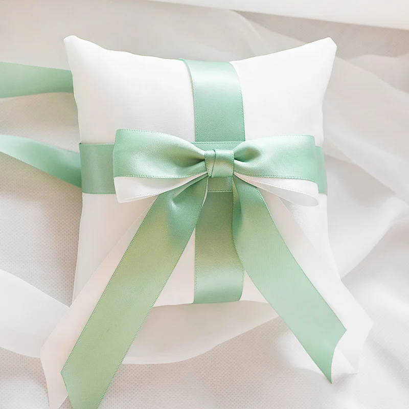 

Handmade Tiffany Blue Bowknot Pillow for Wedding, Ring Pillow, Stylish Fashion