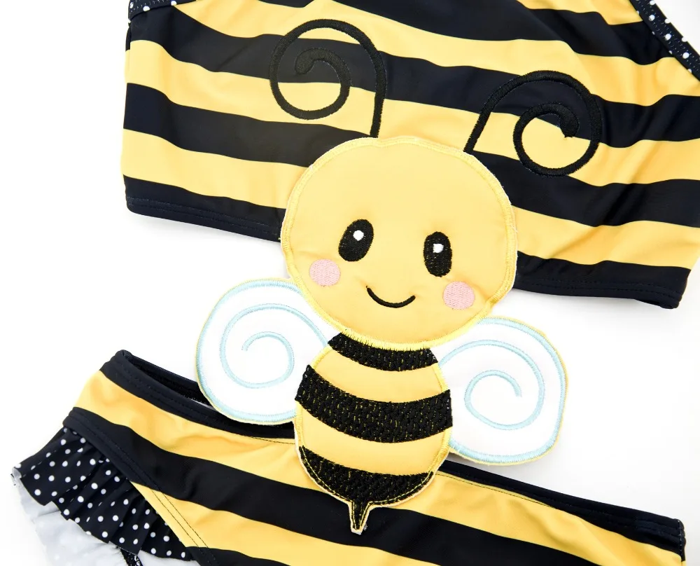 Kavkas 2023 verão bebê roupa de banho uma peça 1-8t animal dos desenhos animados bonito abelha design elástico meninas maiô bebes beachwear