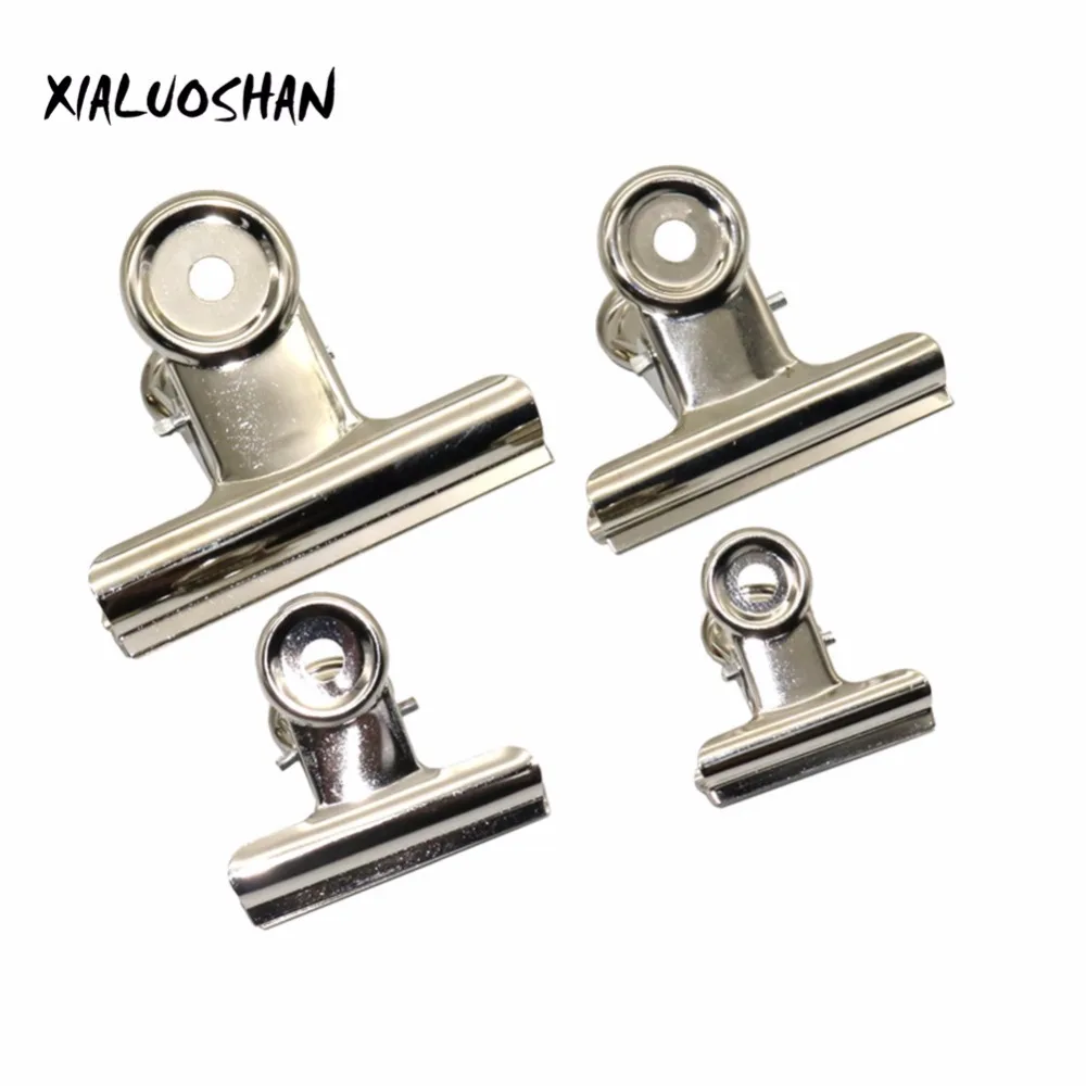 10 Pcs Metal Bill Clip Silver Bulldog Clip Stainless Steel Ticket Clip Stationery Bills Metal Clip Office School Supplies