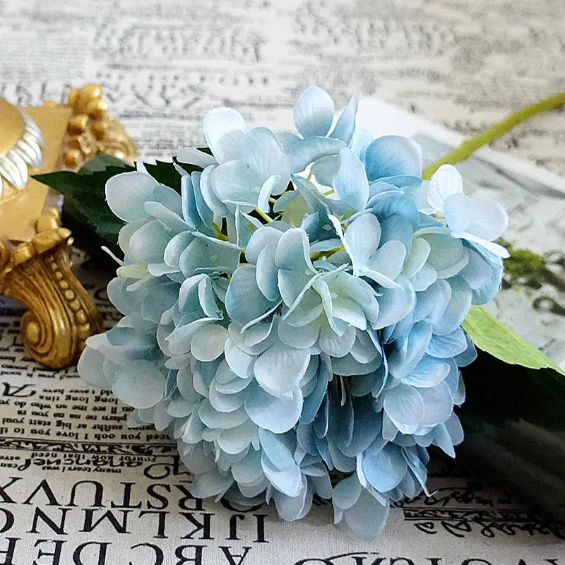 Künstliche Blumen Günstige Seidenhortensien Brautstrauß Hochzeit Heim Neujahrsdekoration Zubehör für Vasen-Pflanzen-Arrangements – Detail 12