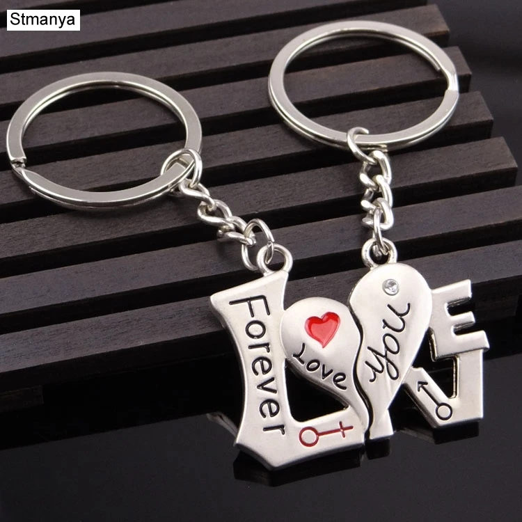 New fashion jewelry I LOVE YOU Heart Keychain Ring Keyring Lover Romantic Creative New chaveiro couple Key Chain Best Gift 17319