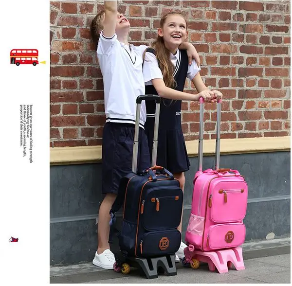 Kids Wheeled Backpack Children Travel Luggage Backpack Bag on wheels trolley backpack for School Girls Rolling Bag with wheels