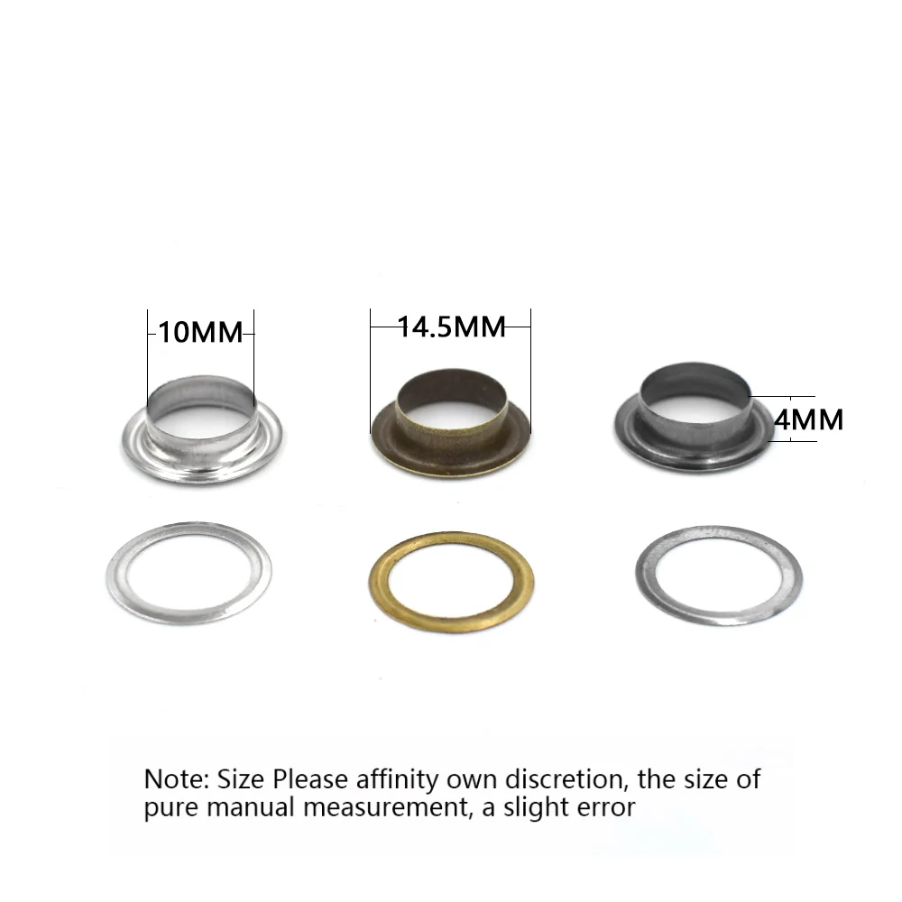 100 Sets Eyelets Inner Diameter 10 mm Clavus Metal eyelets Sewing Patches Clothes Bags And Shoes Accessories Rivets