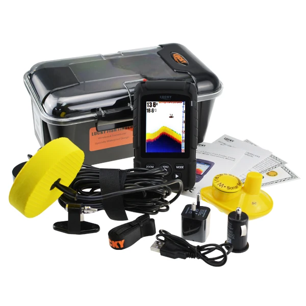 FF718LiC 2-in-1 LUCKY Fishfinder Wireless/Wired Sensor English/Russian Menu 328feet(100m)Waterproof Monitor Rechargeable Battery