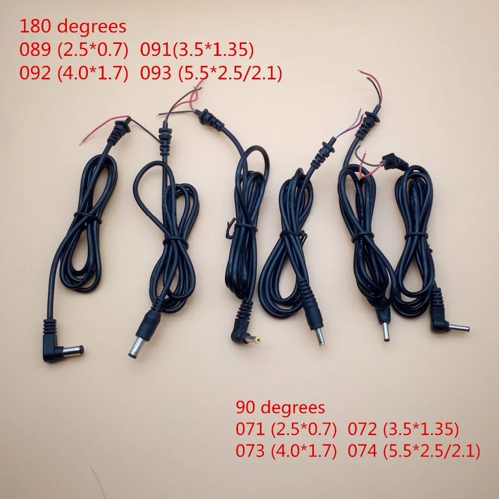 1 szt. Adapter wyjściowy przewód zasilający wtyk męski DC z kablem 100 cm 5,5*2,5/2,1 4,0*1,7 3,5*1,35 2,5*0,7 mm