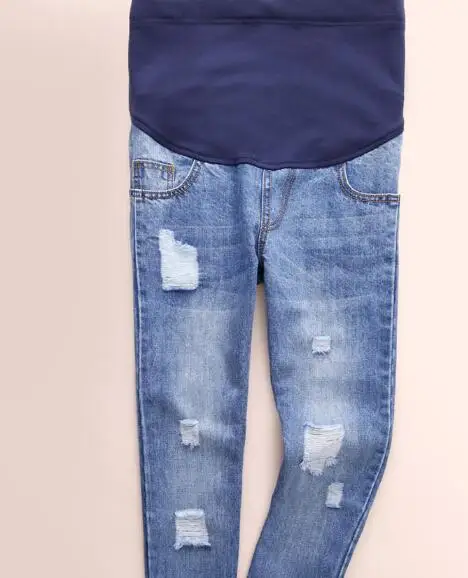 Pantalones vaqueros de maternidad para mujeres embarazadas, ropa, pantalones, accesorios de lactancia, Legging para el vientre, embarazo, mujeres embarazadas con agujeros en jean