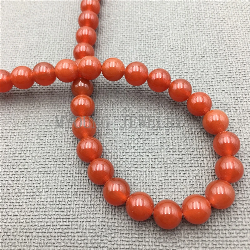 

5Strands Natural Red Agates Round Loose Beads For DIY Jewelry Making