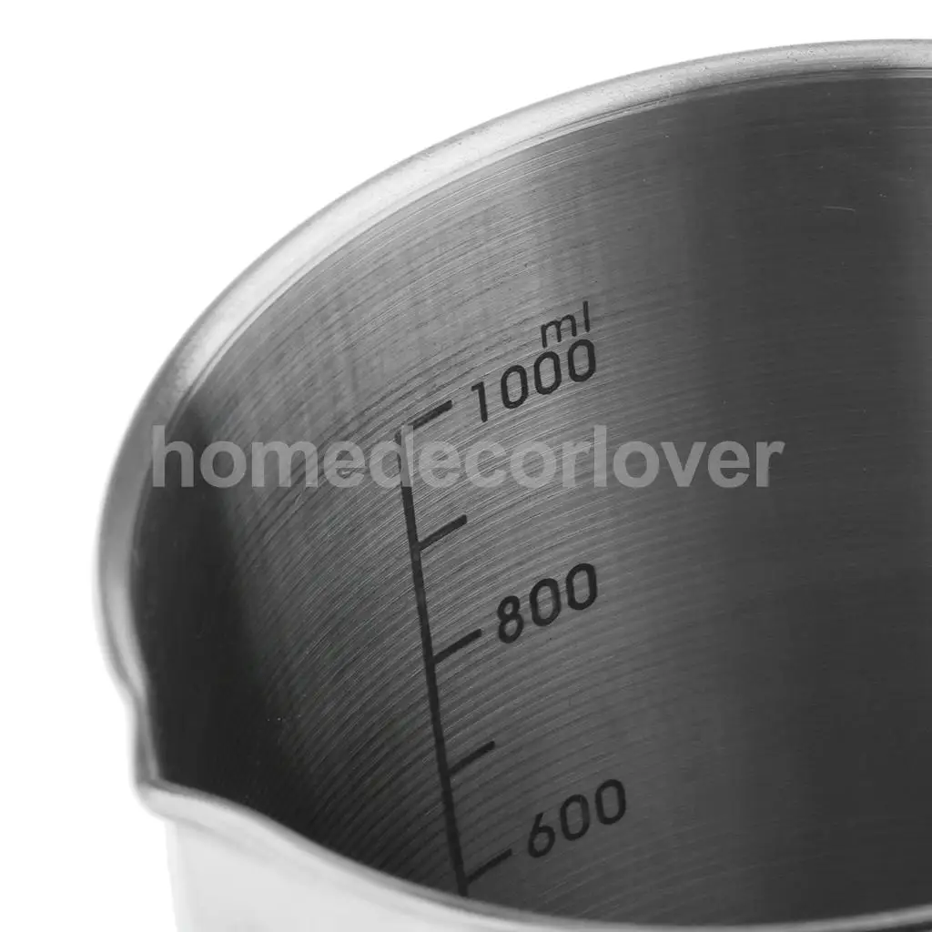 Stainless Steel Measuring Cup Frothing Pitcher with Marking with Handle for Milk Froth Latte Art 17.6/35oz, 0.5/1 Liter