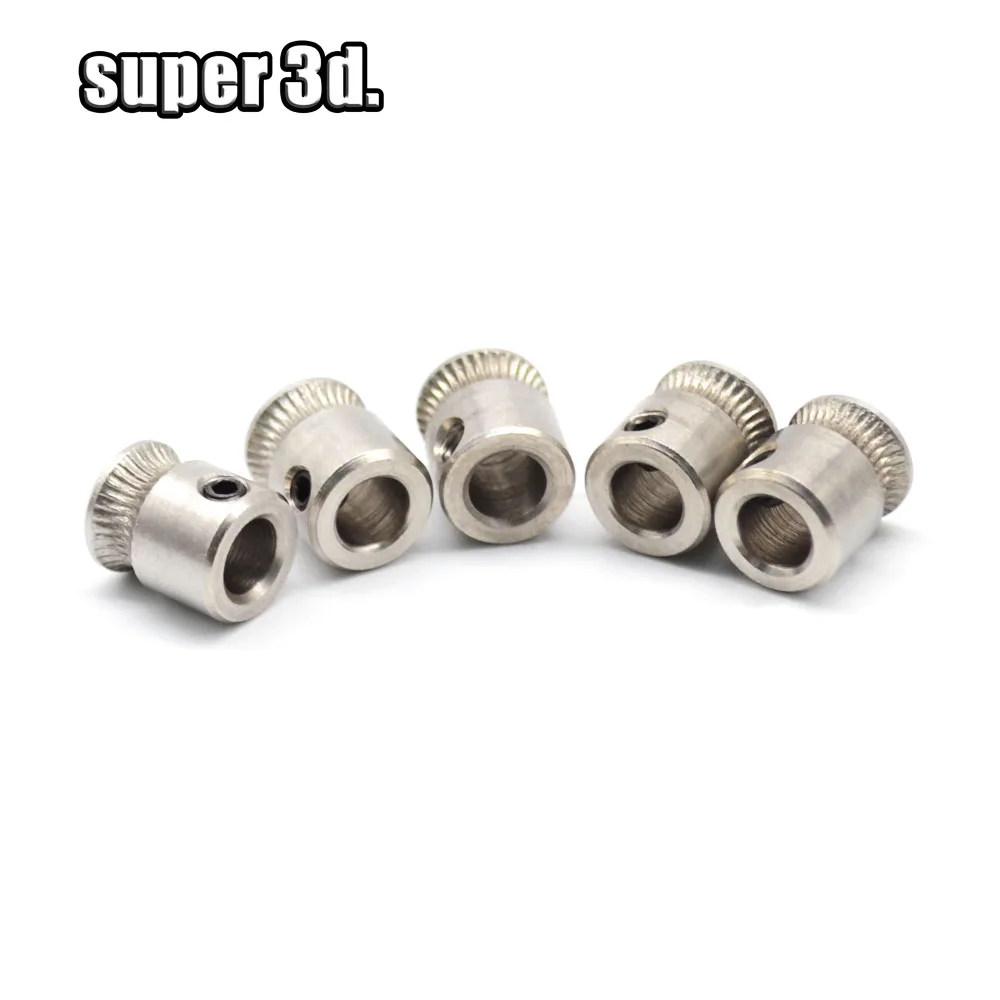 2pcs MK7 MK8 Extruder Drive Gear Bore 5mm  For 1.75/3.0mm filament 3D Printer Stainless Steel Feeding Pulley