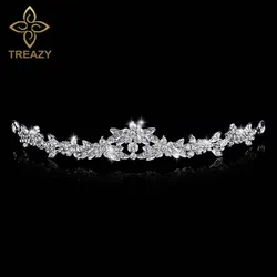 TREAZY Elegant Sparkling Crystal Rhinestone Crown Tiara Wedding Prom Bride Headband Wedding Headdress Bridal Hair Accessories