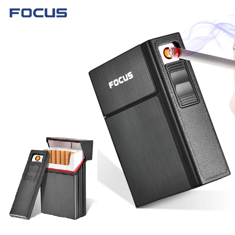 

Brand New Detachable Cigarette Case with Lighter Portable Metal Cigarette Holder Case Lighter Usb Eletronic Torch Jet Lighters