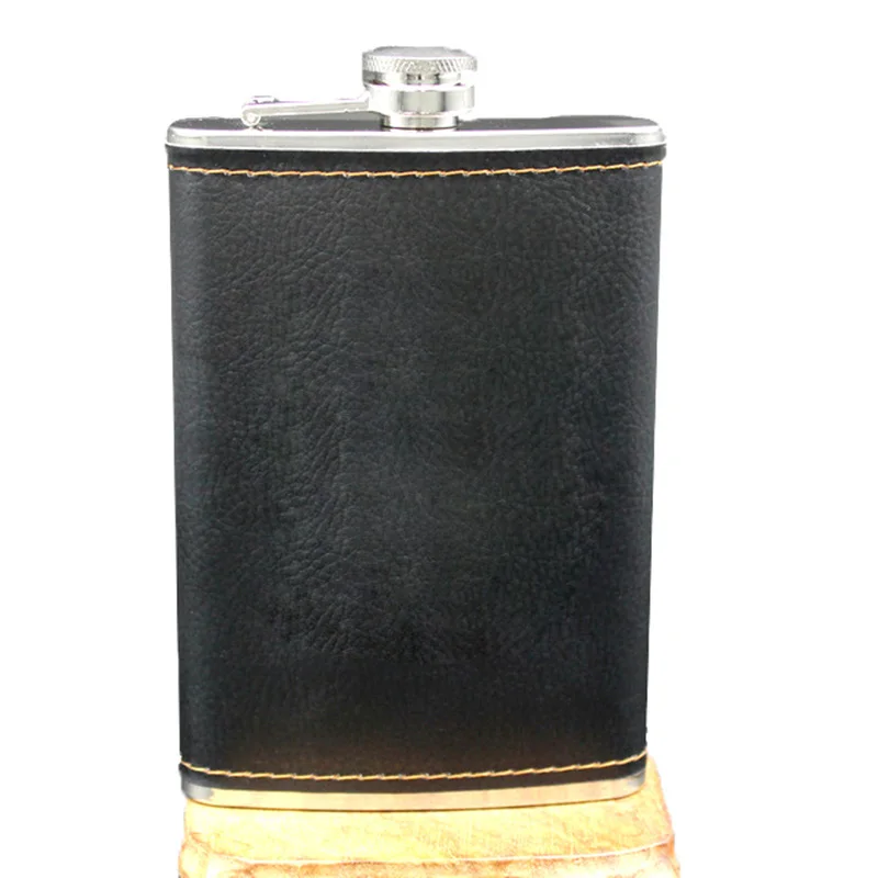 

High Quality Stainless Steel 9 Oz Hip Flask Leather Whiskey Wine Bottle Retro Engraving Alcohol Pocket Flagon With Box Gifts