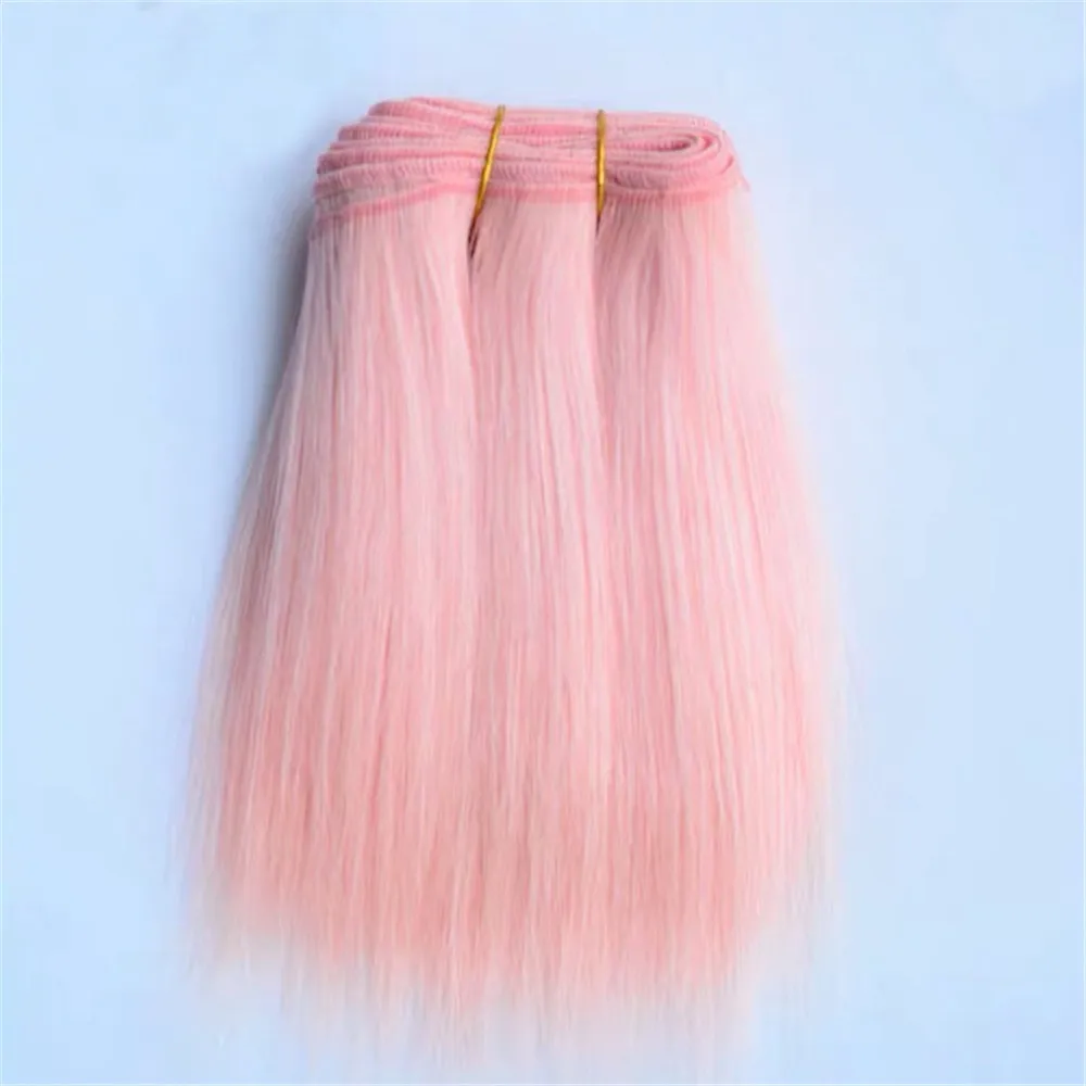 Wool Hair Extensions 18cm Khaki Pink Black Straight Wool Hair Pieces for All Dolls DIY Wigs Hair Wefts Doll Accessories