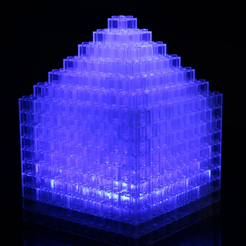 Blocos de construção de brinquedo para crianças, modelo de tijolos transparente diy para construção de cidades, brinquedo compatível com blocos de