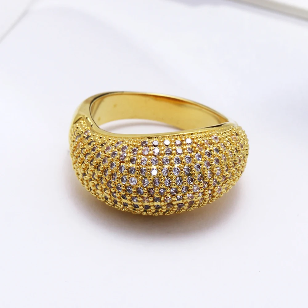 

YLMyself Cubic Zirconia Ring White & Gold Color Brass Fast Delivery Trendy Jewelry for Women