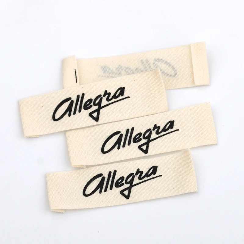 

Customized Design One Color Print Natural Offwhite Cotton Garment Labels/Clothing Tags/Silk Screen Printed Label Tags CPL-001S