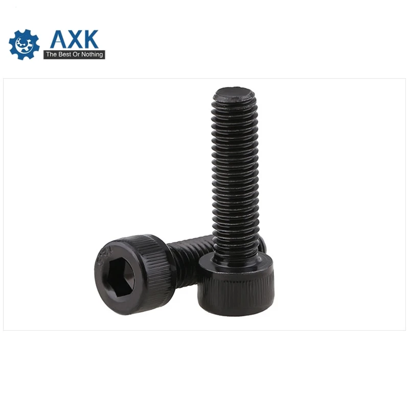 DIN912 Metric Thread Screws M2 M2.5 M3 M4 M5 M6 M8 Black Grade 12.9 Alloy Steel Hex Socket Head Cap Screw Bolts 3 4 5 6 8 10 MM